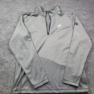 The North Face Mens‎ Gray Quarter Zip Pullover Bird Logo Size Medium
